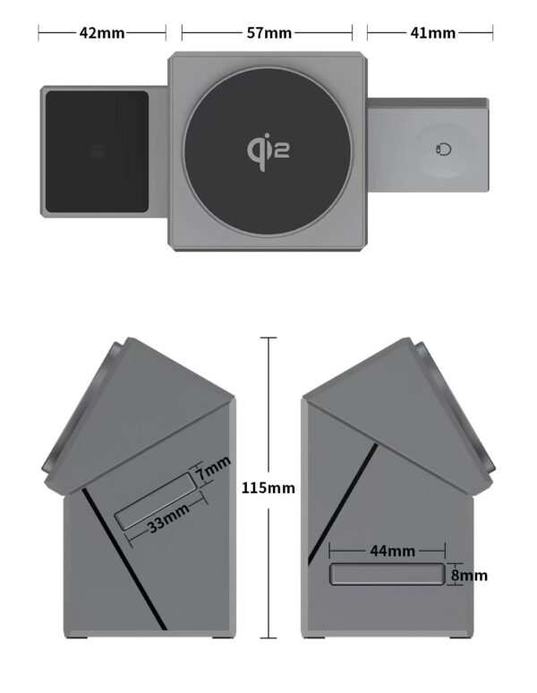 3 1 Wireless Charger Station Desktop Magic Magnetic 15W fast wireless charging for Airpods,Apple Watch series,iPhone 11 12 13 14 15 16 Pro Max - 图片 6