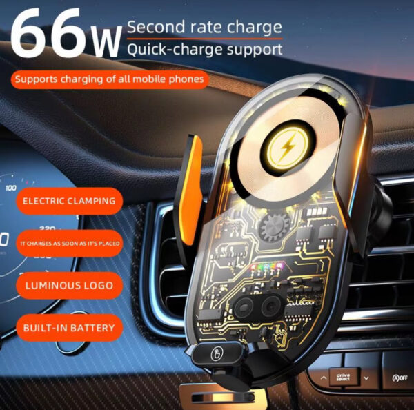 Car Charger,Automatic Fast Charging 66W Wireless Car Charger Car Phone Holder Charger,Wireless Car Charger Mount, Fast Charging Cute Auto Clamping Vent Smart for iPhone Samsung Google ect - 图片 2