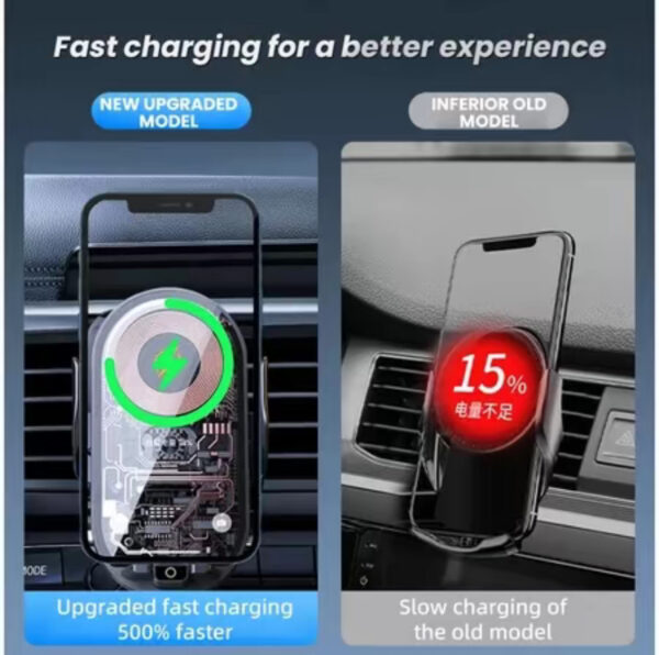 Car Charger,Automatic Fast Charging 66W Wireless Car Charger Car Phone Holder Charger,Wireless Car Charger Mount, Fast Charging Cute Auto Clamping Vent Smart for iPhone Samsung Google ect - 图片 5