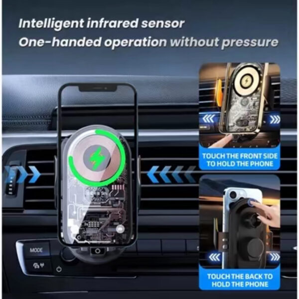 Car Charger,Automatic Fast Charging 66W Wireless Car Charger Car Phone Holder Charger,Wireless Car Charger Mount, Fast Charging Cute Auto Clamping Vent Smart for iPhone Samsung Google ect - 图片 7