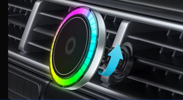 New Magnetic RGB air vent mount 15W fast wireless charging Phone Holder Wireless Charger for iPhone 11 12 13 14 15 16 Pro Max - 图片 8