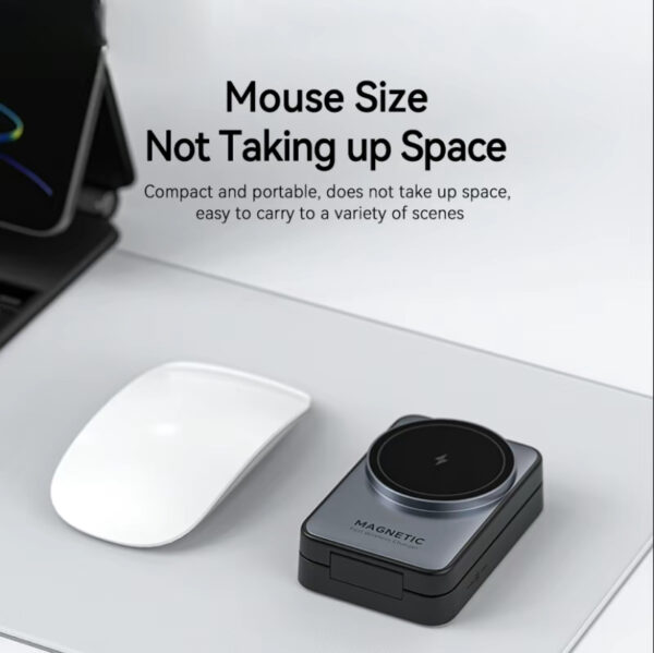 Upgraded 3-in-1 Wireless Charger for iPhone,Travel Magnetic Charger Stand Nightlight Foldable Wireless Charging Station Compatible with Magsafe Charger&iPhone 16/15/14/13/12,Apple Watch&AirPods - 图片 9