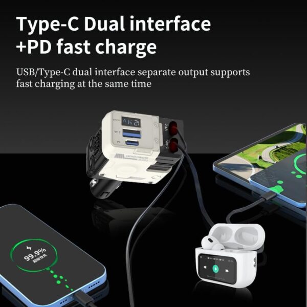 Retractable Car Charger 4 in 1, with 2 Cables, Supports Super Fast Charging(Max 66W), 2 USB Ports Car Charger Adapter for iPhone 16/15/14/13/12/11 Pro Max, Fold6/5/S25/24, Pixel - 图片 15