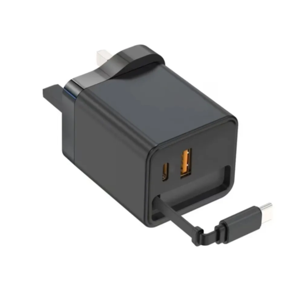 Retractable Wall Charger GaN 40W PD Fast USB C Charger with Retractable Type-C Cable for Mobile Phone Laptop Tablet - 图片 6