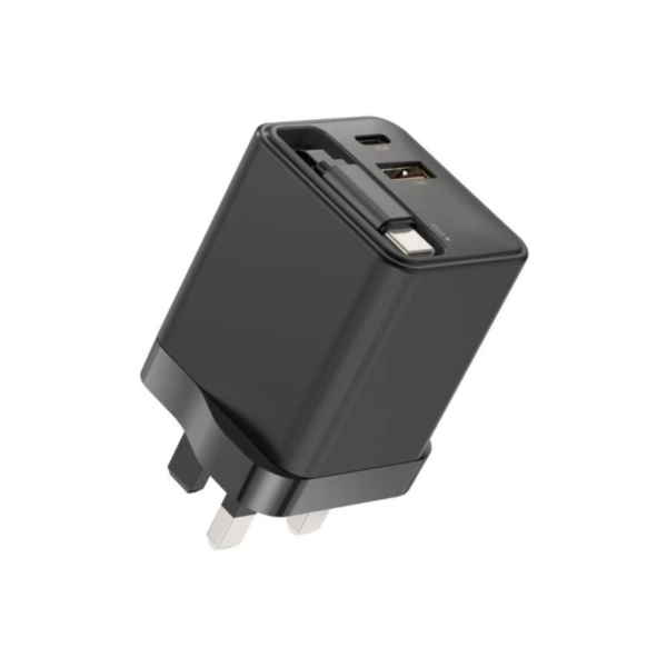 Retractable Wall Charger GaN 40W PD Fast USB C Charger with Retractable Type-C Cable for Mobile Phone Laptop Tablet - 图片 5