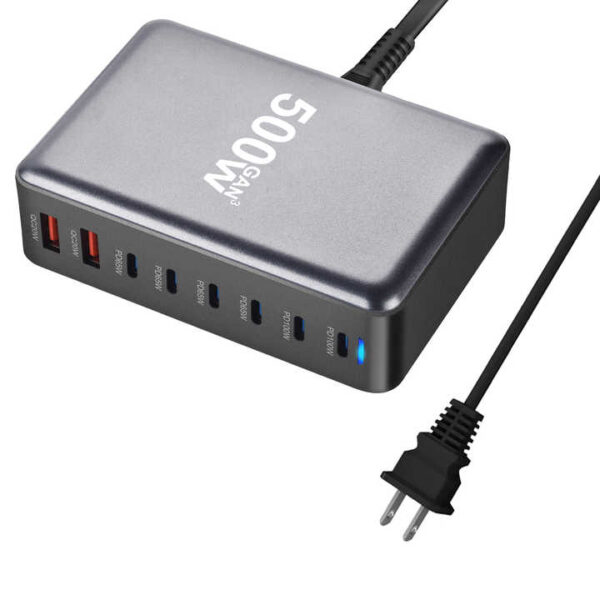 500W 8 Ports  GaN USB Type C Fast Charger Multiple Ports PD QC3.0 Desktop Fast Charger for Phone 16 15 14 13 - 图片 2