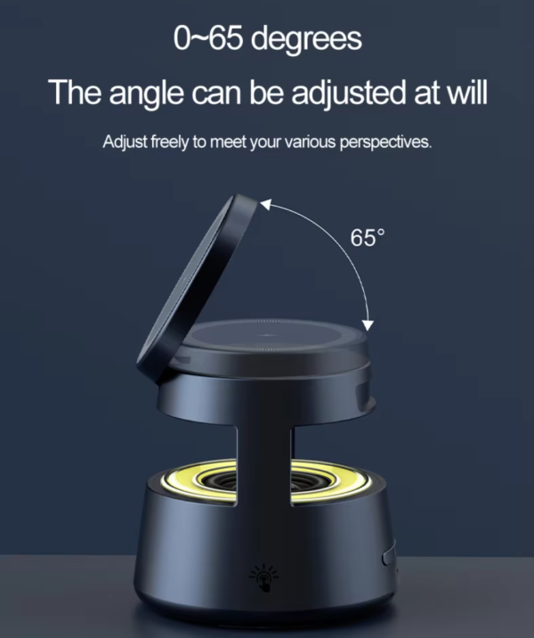 5 in 1 Charging Station,Magnetic Wireless Charger with Night Light & Speaker for Apple MagSafe Charger Stand,Foldable Nightstand Charging Station for iPhone,Airpods,Watch - 图片 8