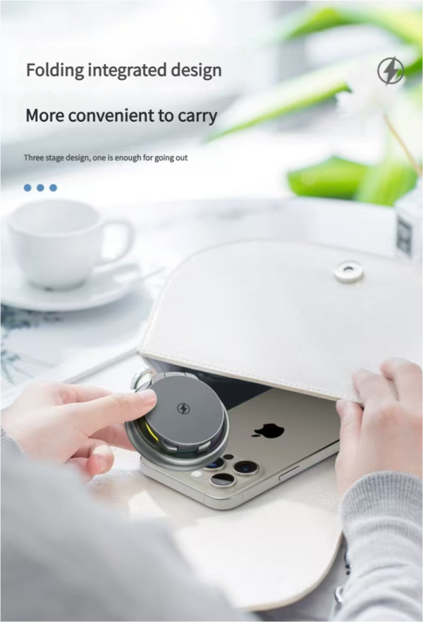 Foldable Wireless charger Magnetic 3 in 1 charging station Apple  Magsafe Magnetic Wireless Charger Folding Stand for iPhone16 iPhone15 pro max Ultra S8 AirPods Pro - 图片 5