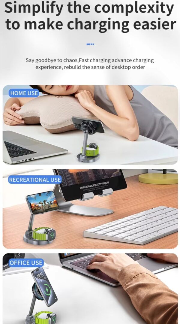 Newest Creative Charger Cooling Fan 3 in 1 Magnetic Wireless Charger Stand for iPhone 15 14 13 12 Pro Max Mini Fast Charging Station Dock - 图片 4